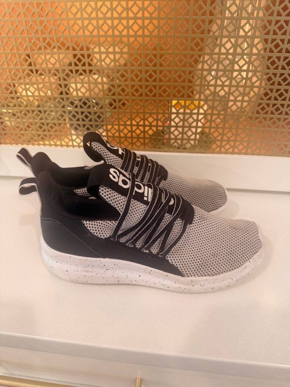 adidas Black and White Slip-On Sneakers Lite Racer! VGUC (missing insoles) - Picture 3 of 7